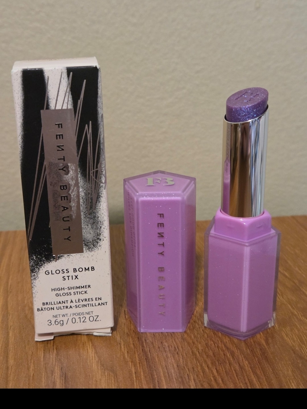 Fenty Beauty Gloss Bomb Stix High-Shine Gloss Stick Shade 04 Icy Amethyst NIB